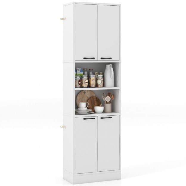 190 cm kõrge köögikapp uste ja riiulitega kõrge kapp 56 x 30 x 190 cm valge
