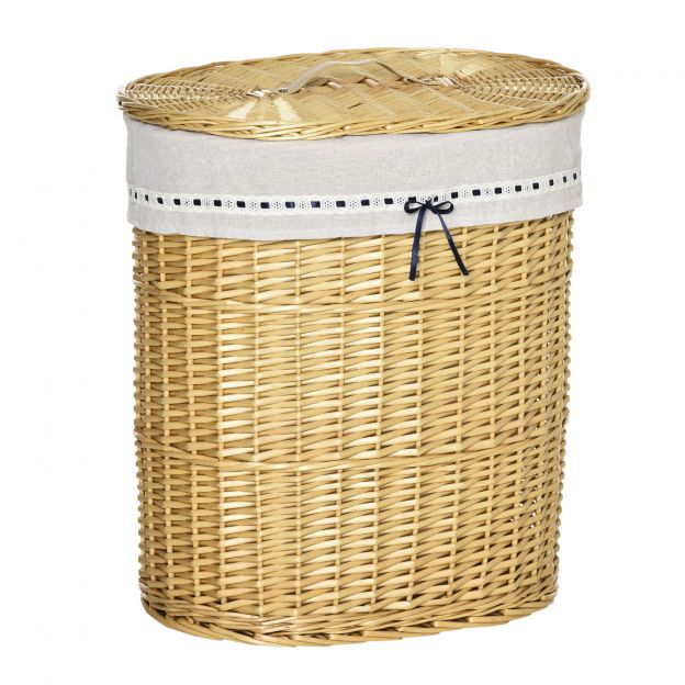 Pajust kaanega pesukorv 100L 51x38x57cm Looduslik pesukast magamistoale ja vannitoale.