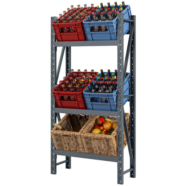 Joogikastide riiul 6 kastile, iseseisev 3 reguleeritava tasemega, 80 x 30 x 160 cm, hall teras, ideaalne kööki ja sahvrisse.