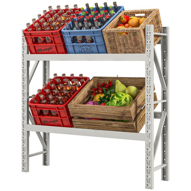 Joogikastide riiul 6 kastile, iseseisev, reguleeritava riiuli kõrgusega, 110 x 30 x 110 cm, stabiilne teras, ideaalne kööki ja sahvrisse.