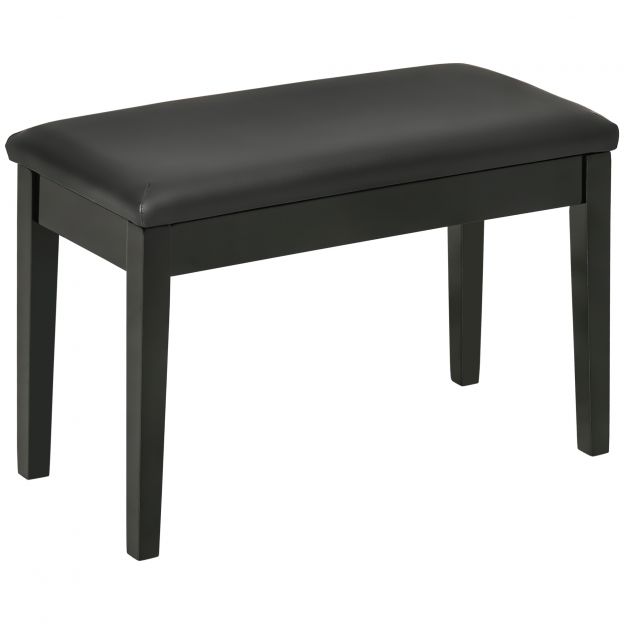 Kõrguse reguleeritav klaveripink hoiuruumiga, klaveripink musta nahkpadjaga, 75x35x49 cm, ideaalne muusikutele.
