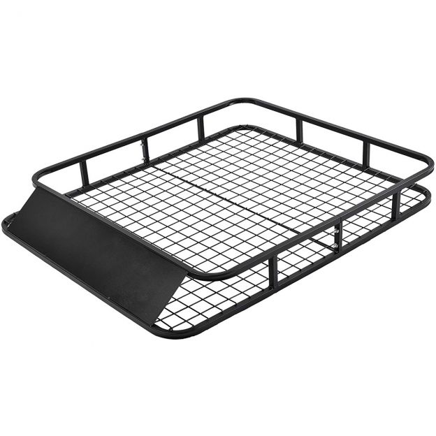 Universaalne katusepagasikandur autole, terasest katusekorv 122,5 × 102 × 15 cm, must