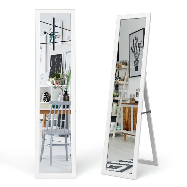 2 ühes täispikk peegel puidust raamiga 37 x 155 cm valge