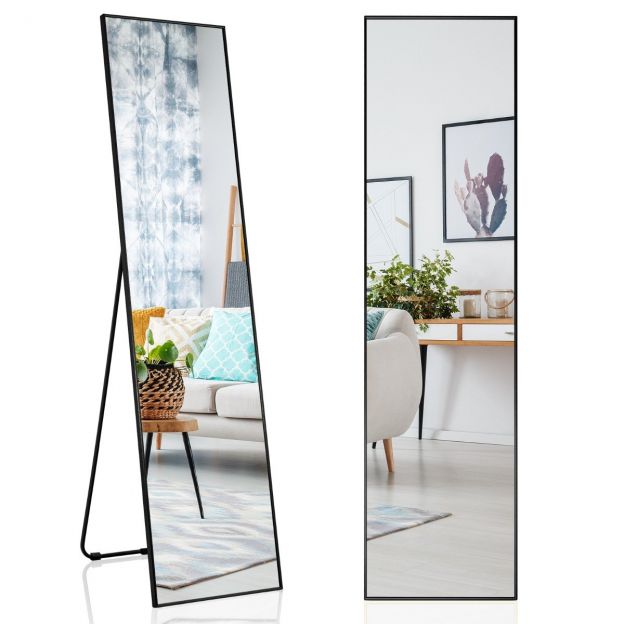 160 x 40 cm täispikk peegel, 2-ühes põrandapeegel ja seinapeegel, purunemiskindlast klaasist, must