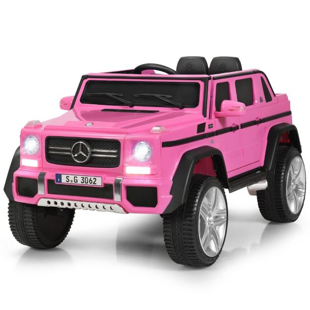 12 V litsentseeritud Mercedes-Benz Maybachi akutoitel Jeep vedrustusega roosa