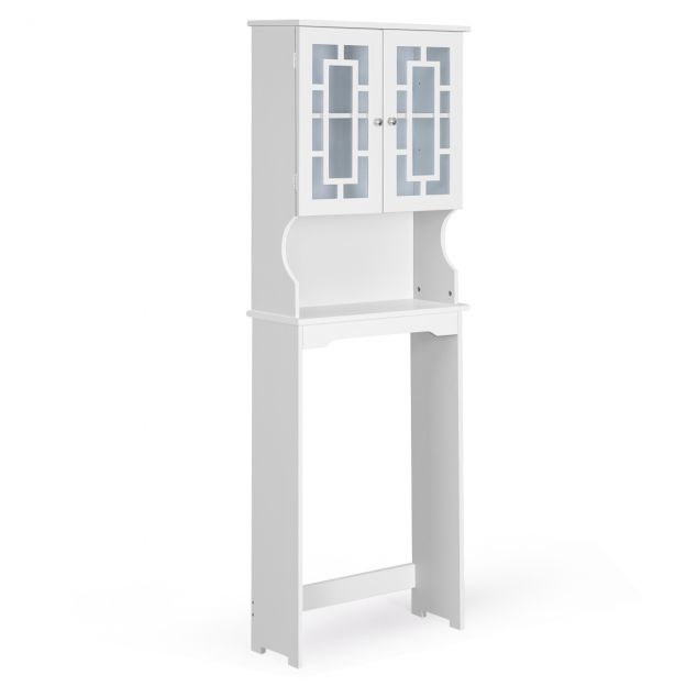 Tualetikapp vannitoa riiul WC-riiul pesumasinakapp 3 riiuliga valge 60 x 22 x 170,5 cm