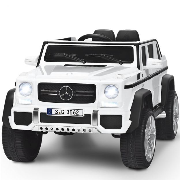 12V lasteauto 2,4G kaugjuhtimispuldiga, muusika ja LED-tuledega valge 115 x 67 x 57 cm valge