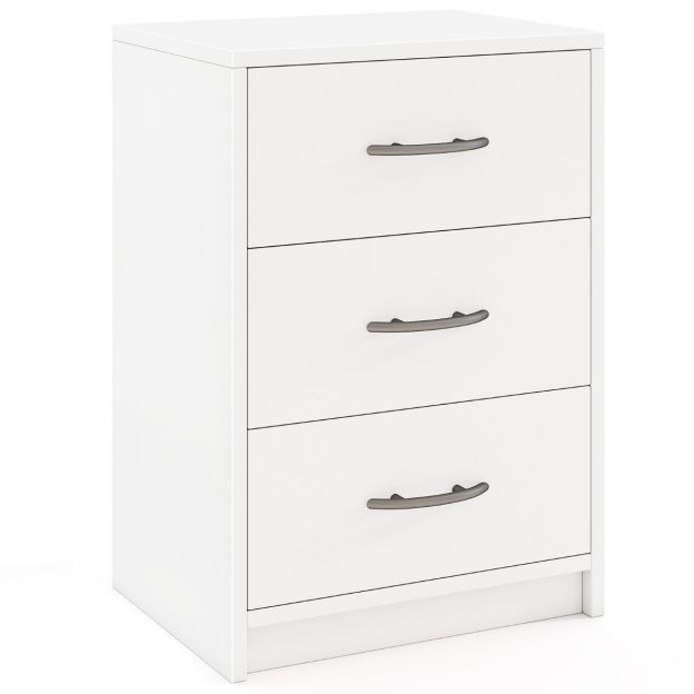 Kolme sahtliga öökapp boxspring-voodile, 38,5 x 28 x 54 cm, valge