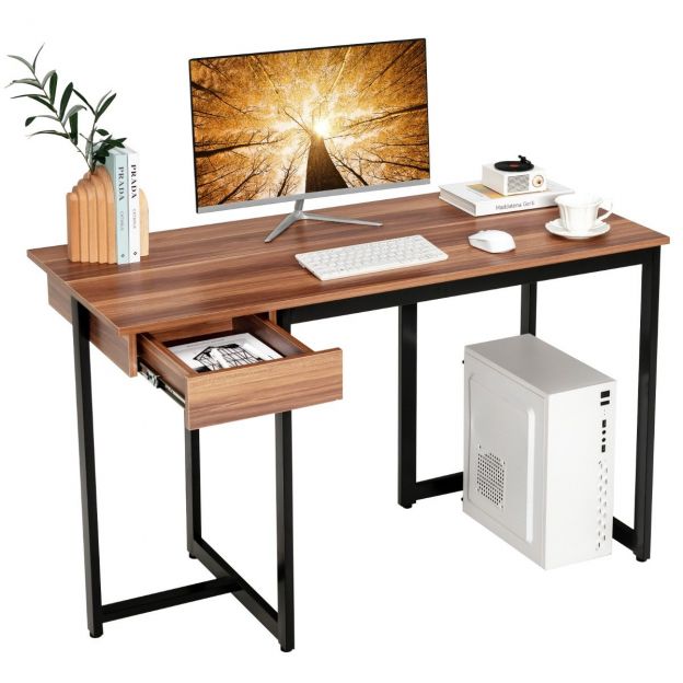 120 x 55 cm arvutilaud sahtliga ja reguleeritavate patjadega, pähkel