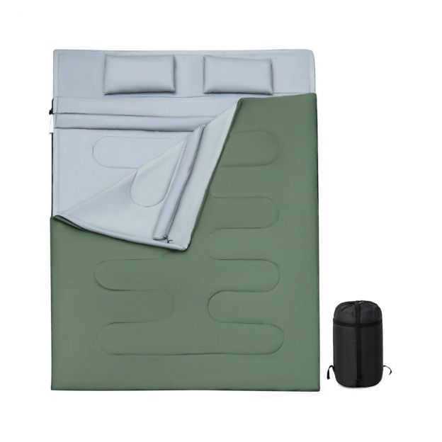 2 ühes kaheinimese magamiskott, üheinimese magamiskott, XL tekimagamiskott 2 padjaga 220 × 150 cm