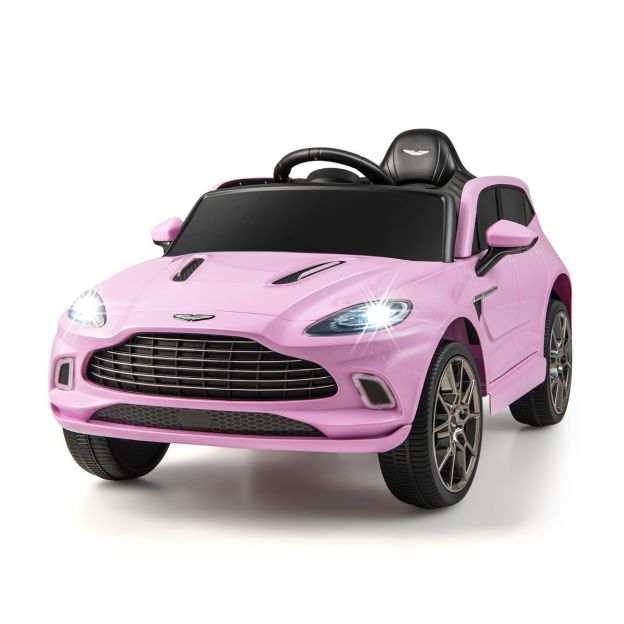 12V Aston Martin DBX lasteauto 2,4G kaugjuhtimispuldiga 1,4–2,5 km/h roosa