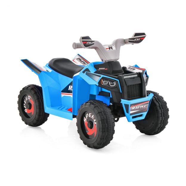 6 V laste elektri-ATV ette- ja tagasikäigu lülitiga, mini elektri-ATV, sinine