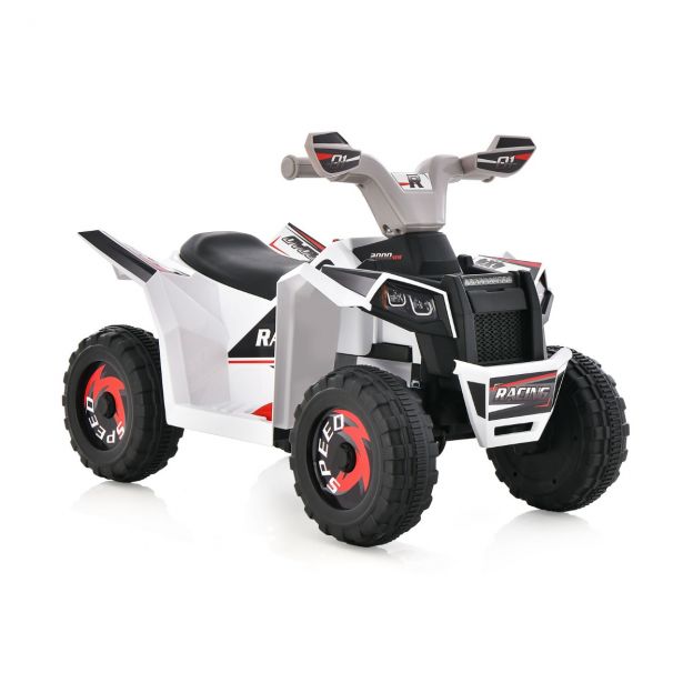 6V laste elektriline ATV edasi-/tagurpidilülitiga, laste mini elektri-ATV, valge