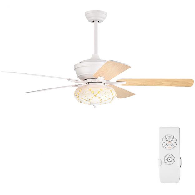 132 cm vaikne puidust laeventilaator valgustusega pööratav ventilaator lambiga 4 h taimer valge
