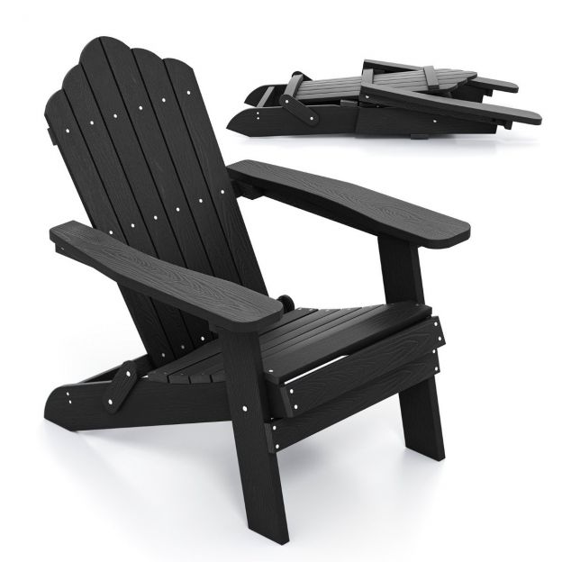 Kokkupandav ilmastikukindel must plastikust Adirondack tool