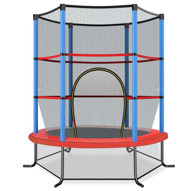 Ø140 cm aiatrampoliin turvavõrguga, kuni 135 kg kandevõimega, lastele alates 3. eluaastast, meresinine