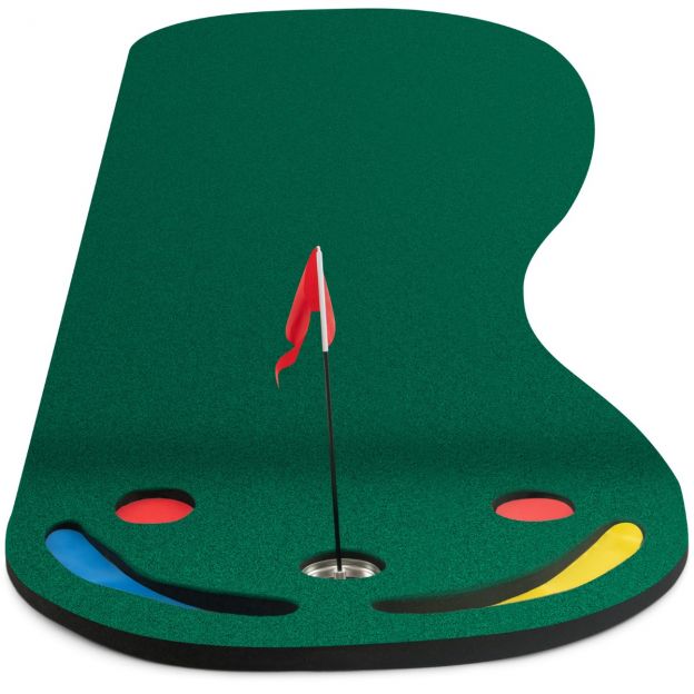 300 x 96 cm golfi puttingumatt 3 puttingutopsi ja 1 lipuga, kokkupandav golfimatt, harjutusmatt, roheline