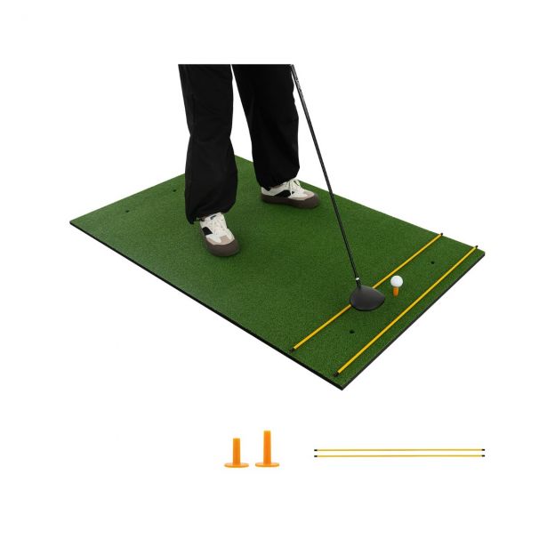 3-ühes kunstmuruga golfi löögimatt, 2 golfitiid, 2 sihtkeppi ja 6 eelpuuritud löögiava, 152 × 92 cm