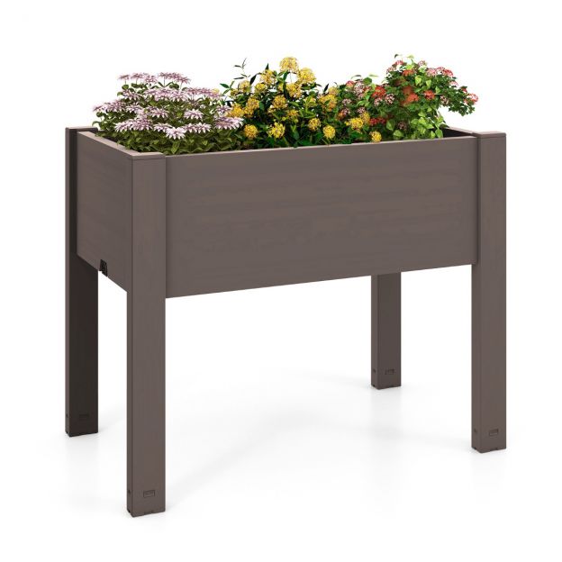 Plastist kõrgpeenar aiapeenar isekastuv 53 l 76 × 45 × 61 cm kohv
