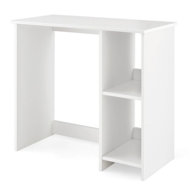 Väike kirjutuslaud 2 sektsiooniga, arvutilaud, kontorilaud, PC-laud, 80 x 40 x 74 cm, valge