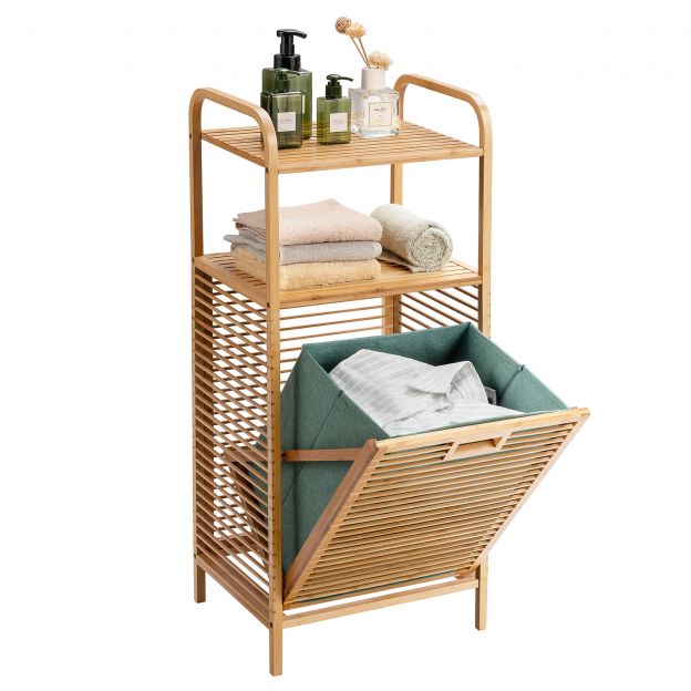 Kokkuklapitav pesukorv Kokkuklapitav pesukorv Vannitoa riiul 40,5 x 33 x 95,5 cm naturaalne