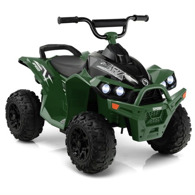 12V elektriline laste ATV kiirusega 2,2/4,3 km/h, helisignaali, muusika ja LED-tuledega, roheline