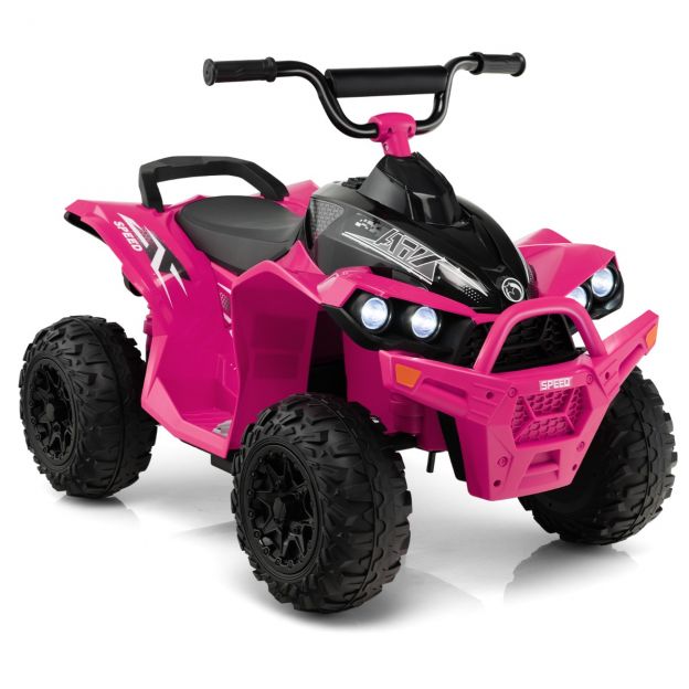 12V elektriline lastequad kiirusega 2,2/4,3 km/h, signaali, muusika ja LED-tuledega, roosa elektriquad
