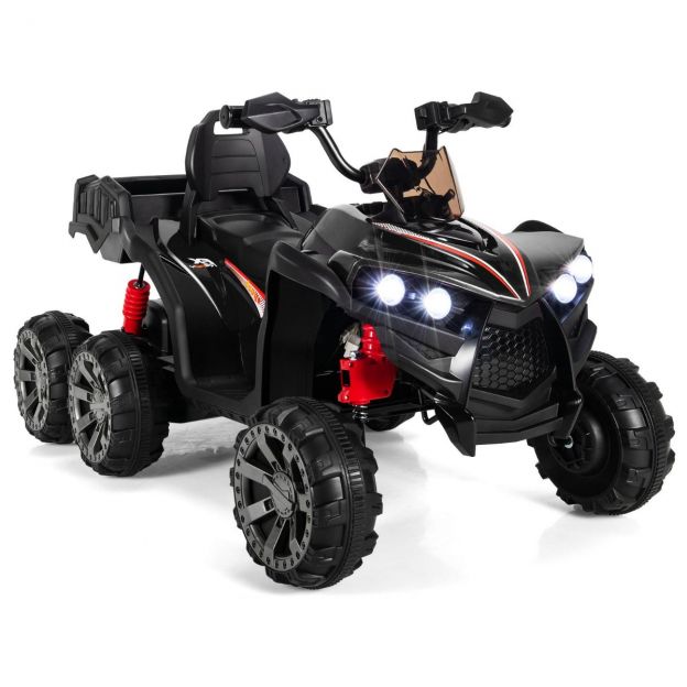 12V elektriline laste ATV panipaigaga ja LED-tuledega, mini elektri-ATV 3–6 km/h must