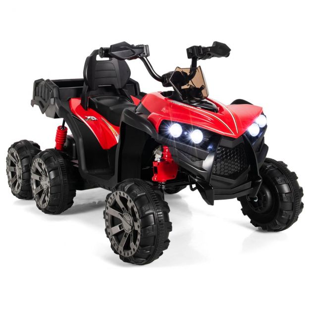 12V elektriline lastequad panipaigaga ja LED-tuledega mini elektriquad 3–6 km/h punane