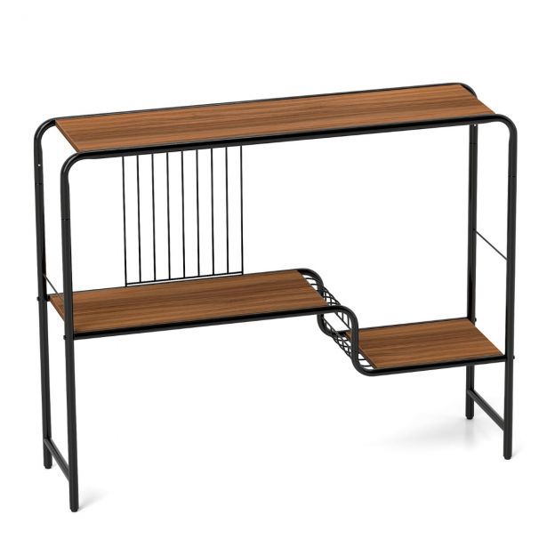 Konsoollaud esikusse, 2 hoiutasapinda ja metallraam, sissepääsulaud reguleeritavate jalgadega 99 × 27 × 79 cm