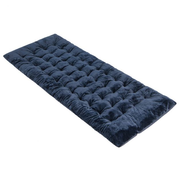 190 x 70 cm puuvillane välivoodi alus 7 cm paksune madrats 4 kinnitusrihmaga sinine