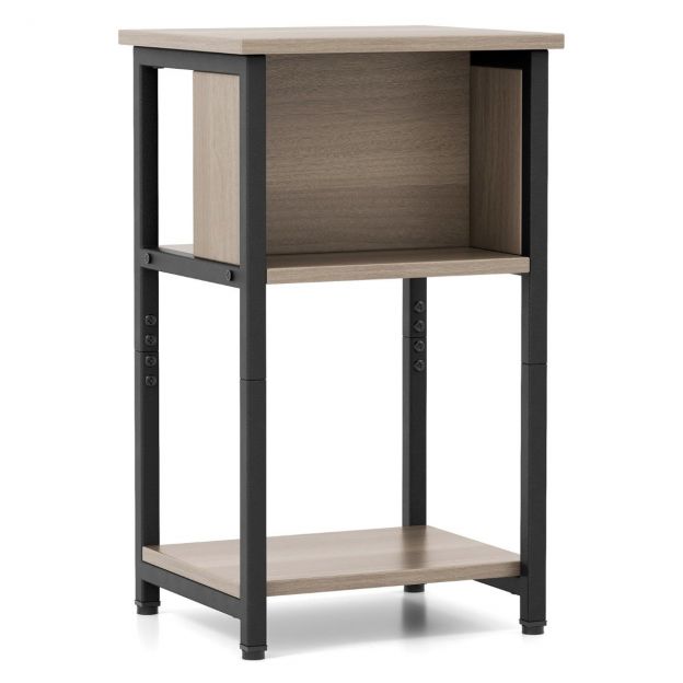 Öölaud panipaigaga ja reguleeritavate jalapatjadega, abilaud diivanilaud öökapp 34 × 30 × 58,5 cm