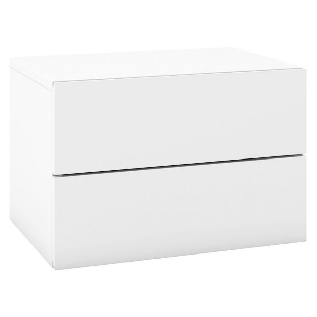 Rippuv seinariiul-öökapp 2 sahtliga, seinale kinnitatav abilauake 42 × 30 × 28 cm, valge