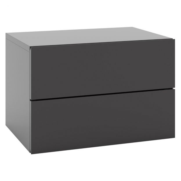 Rippuv öökapp, seinariiul 2 sahtliga, seinale kinnitatav abilaua kapp, 42 × 30 × 28 cm, hall