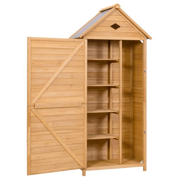 Puidust aiakapp tööriistamaja tööriistakuur tööriistakapp 70 x 36 x 177 cm