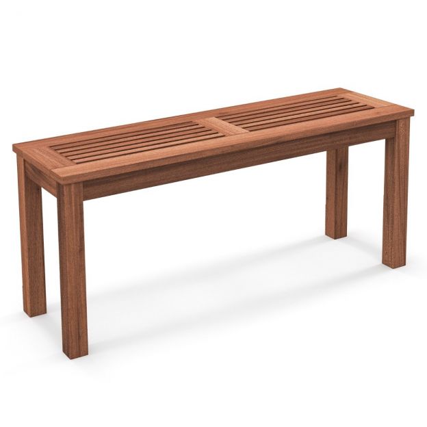 2-kohaline seljatoeta ilmastikukindel puidust aiapink 100 × 30,5 × 47 cm