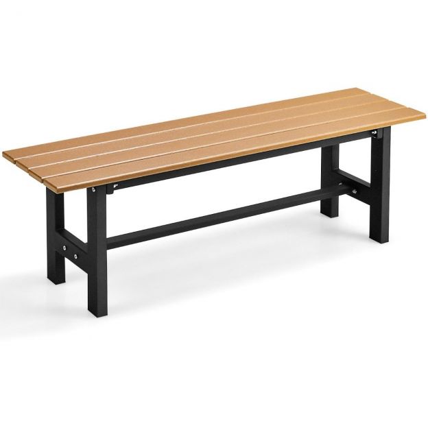120 cm aiamööbli 2-kohaline pink, kandevõime kuni 300 kg, ilmastikukindel pruun HDPE pargipink
