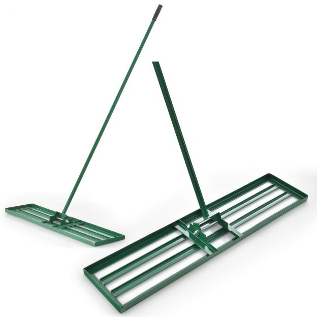 Ergonoomilise käepidemega muru tasandusreha maapinnale 91 x 25 cm roheline