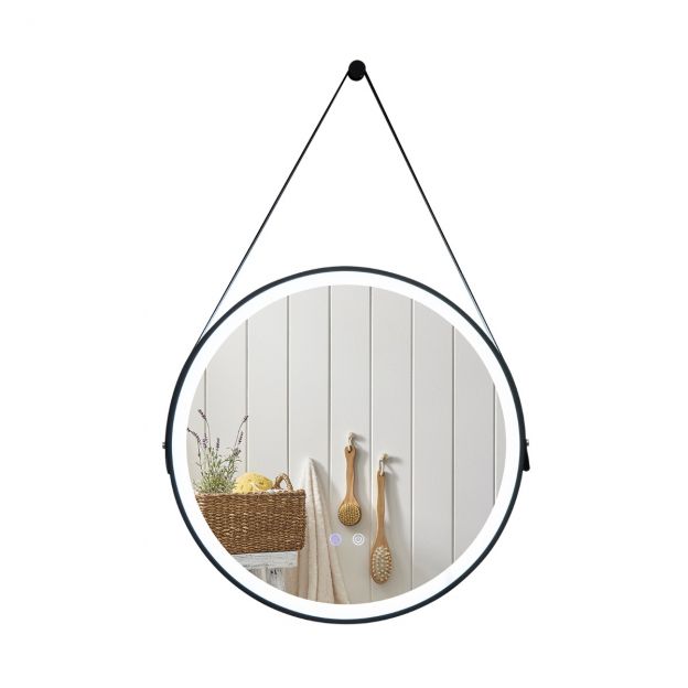 Ümmargune LED-vannitoapeegel 3 värvitemperatuuriga, läbimõõt 61 cm