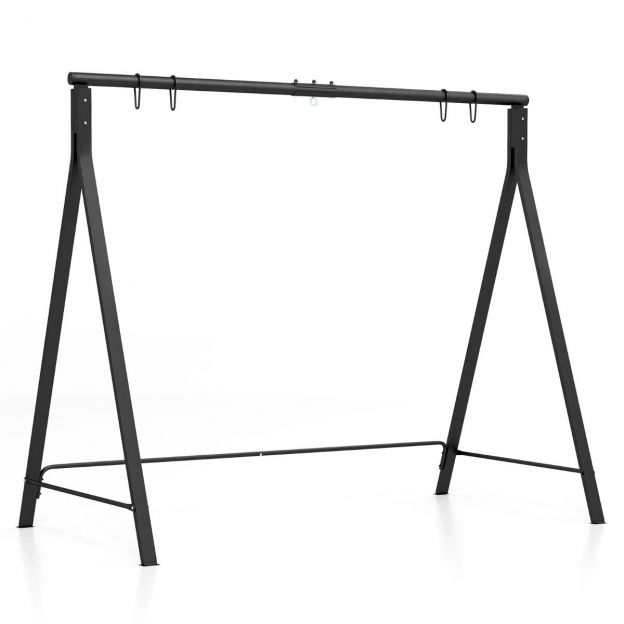 Metallist kiigeraam 5 riputusrõngaga, mõõtmed 210 × 115 × 175 cm, must