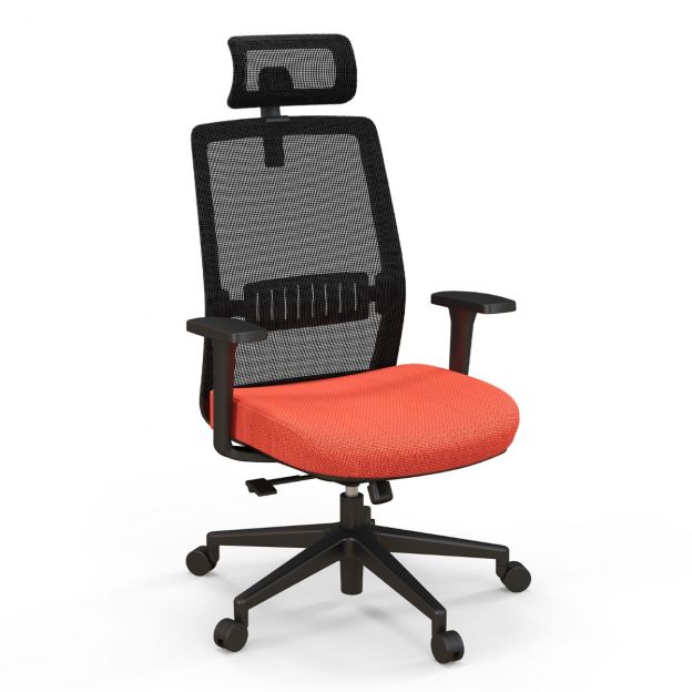 Ergonoomiline kontoritool seljatoega, nimmetoega ja mugava 3D-peatugedega kuni 180 kg