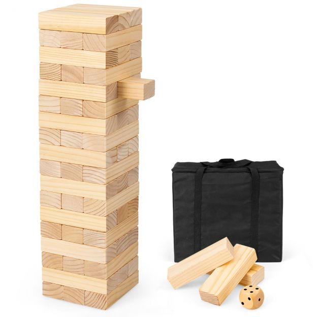 54 männipuidust klotsi Darn tower mängu ehitusklotside mäng 5 x 3,3 x 15,2 cm naturaalne