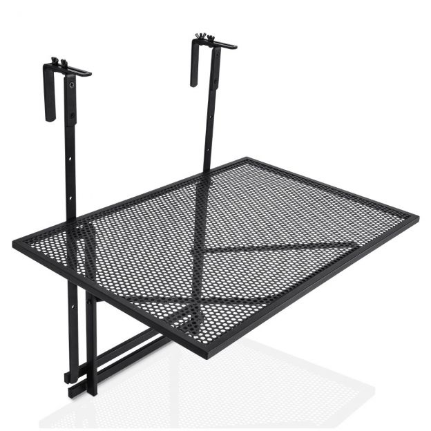Riputatav rauast riiul 5-astmeliselt reguleeritava kõrgusega 60,5 x 48 x 61,5–82,5 cm must