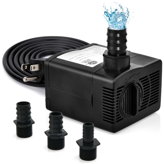 30 W mini akvaariumi pump 2,5 m tõstekõrguse, 1,83 m toitekaabli ja 3 düüsiga, veepump 1400 l/h