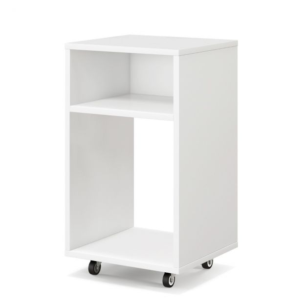 Mobiilne dokumendikapp kontorikapp 2 avatud riiuliga 33 x 30 x 58 cm valge