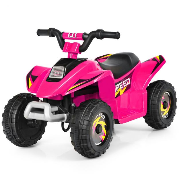 Lapsevankri mini elektriline quad 6 V akutoitel 2,8–4,6 km/h roosa