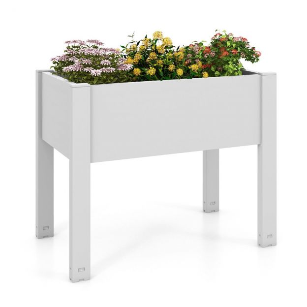 Plastikust kõrgepeenar, isekastuv aiapeenar, 53 l, 76 x 45 x 61 cm, valge