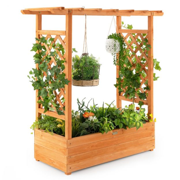 Kõrgepeenar kaarvõreseinaga ja rippuva katusega 110 x 44 x 113,5 cm oranž
