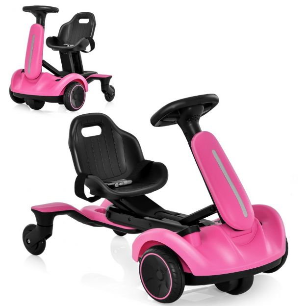 6 V elektriline driftikart lastele, elektrigokart kahekordselt reguleeritava istmega, roosa