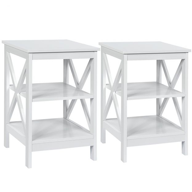 2-osaline komplekt, 3-tasandiline öökapp, II-kujuline abilauake/öökapp, diivanilaud, valge